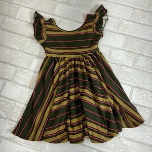 Striped Green and Pink Kids Dress